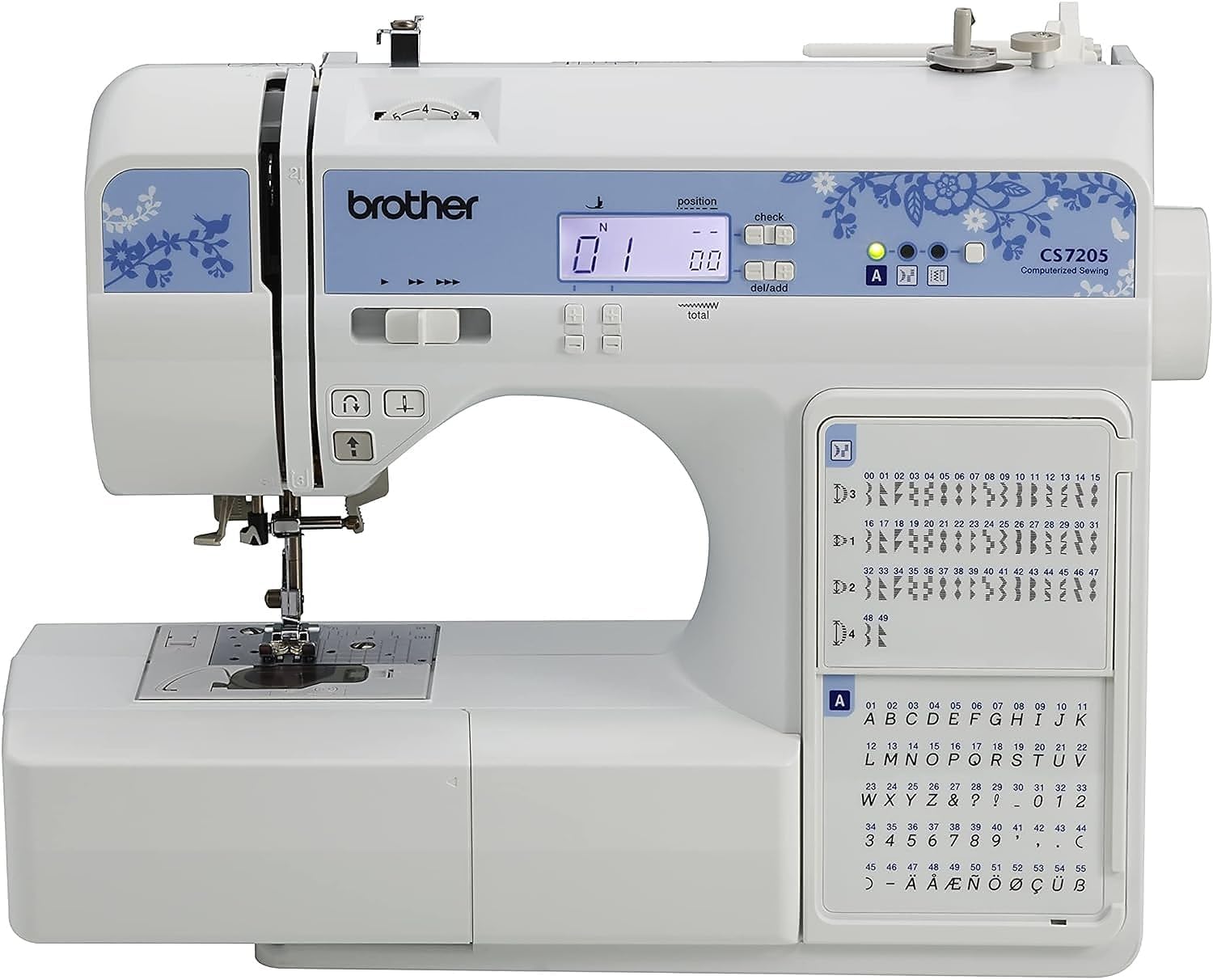 MÁQUINA DE COSER BROTHER CS7205 DIGITALIZADA – 150 PUNTADAS CON MESA DE EXTENSIÓN